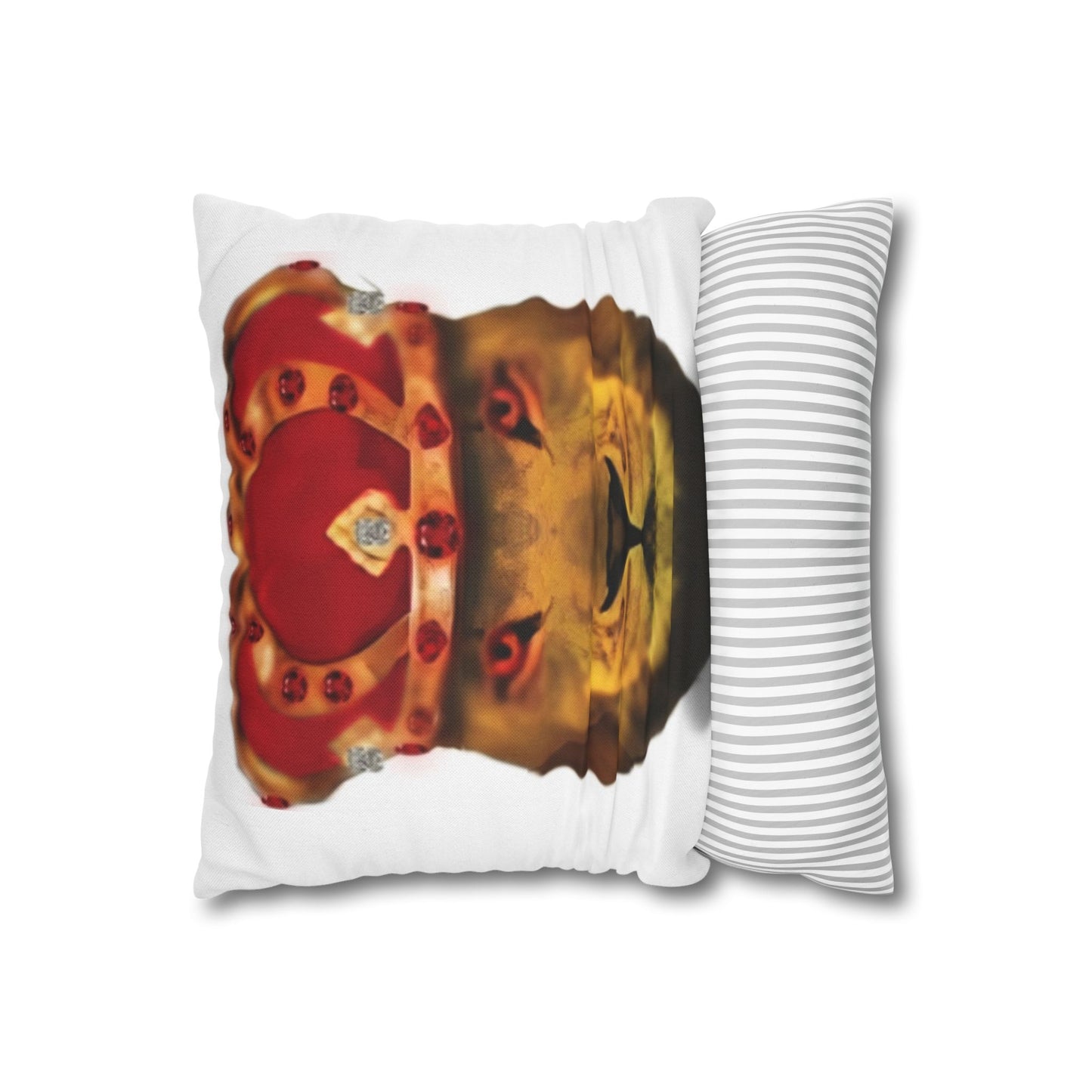 Regal Lion Crowned Pillowcase - Stylish Home Decor for Animal Lovers
