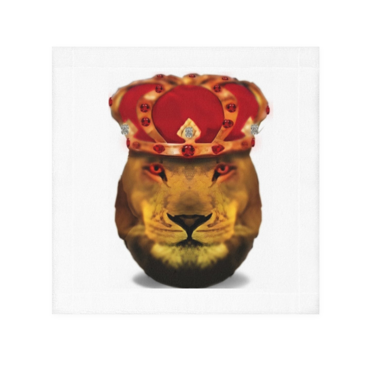 Royal Lion Face Towel - Majestic Crown Design for Home Decor