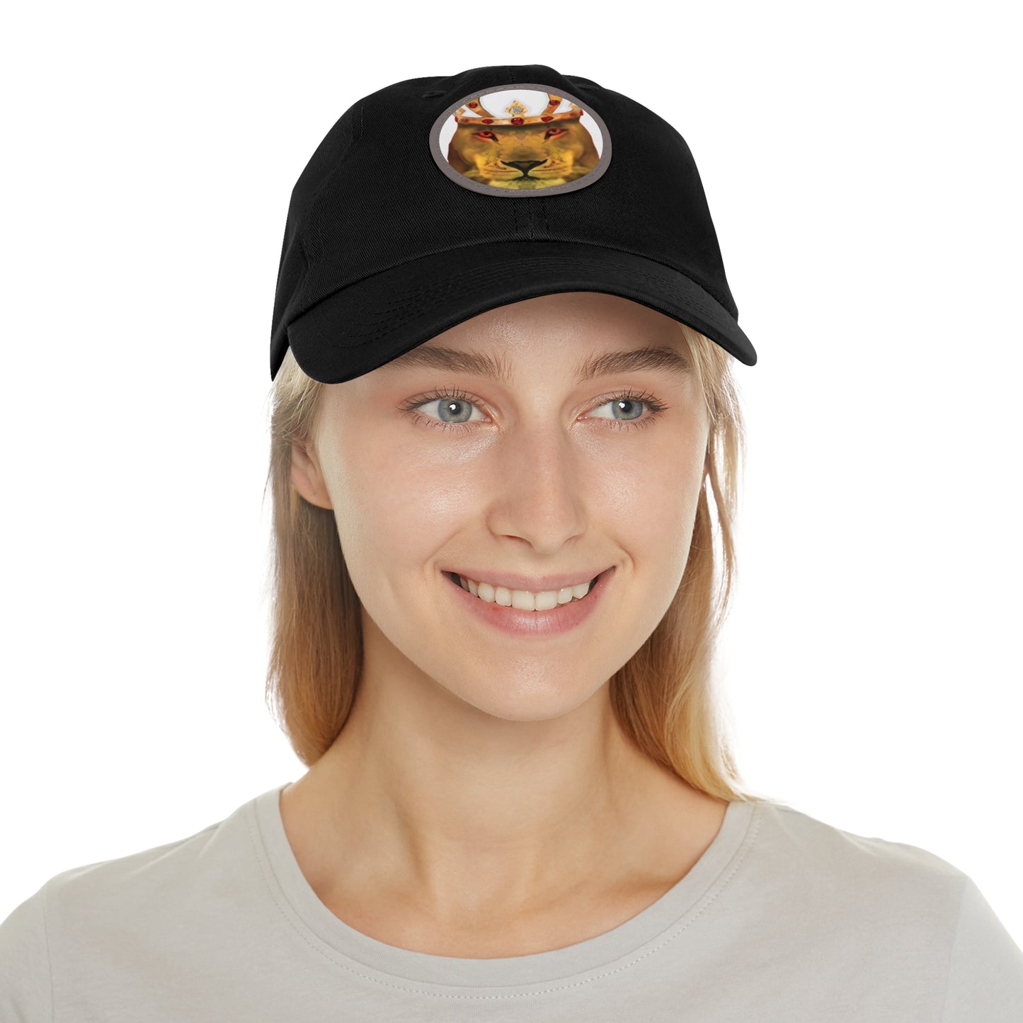 Copy of Dad Hat with Leather Patch (Round)