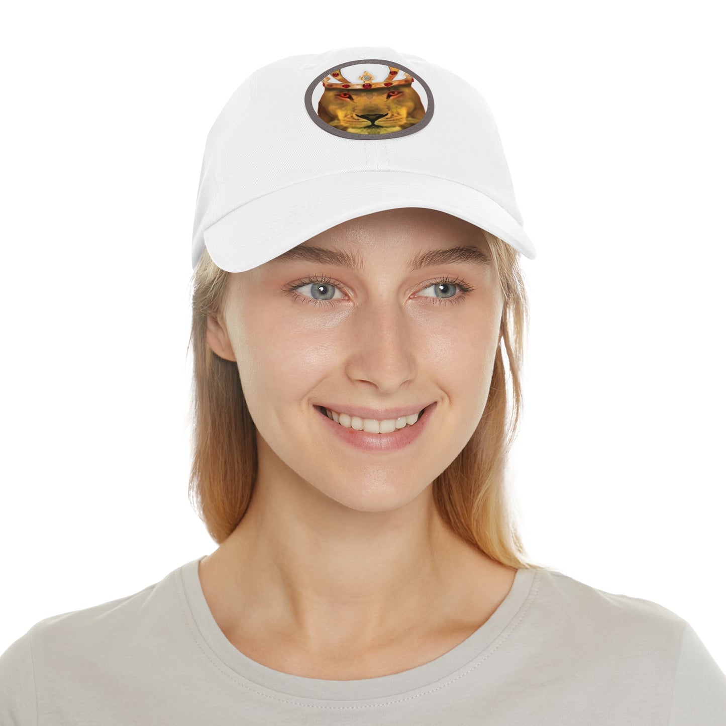 Copy of Dad Hat with Leather Patch (Round)