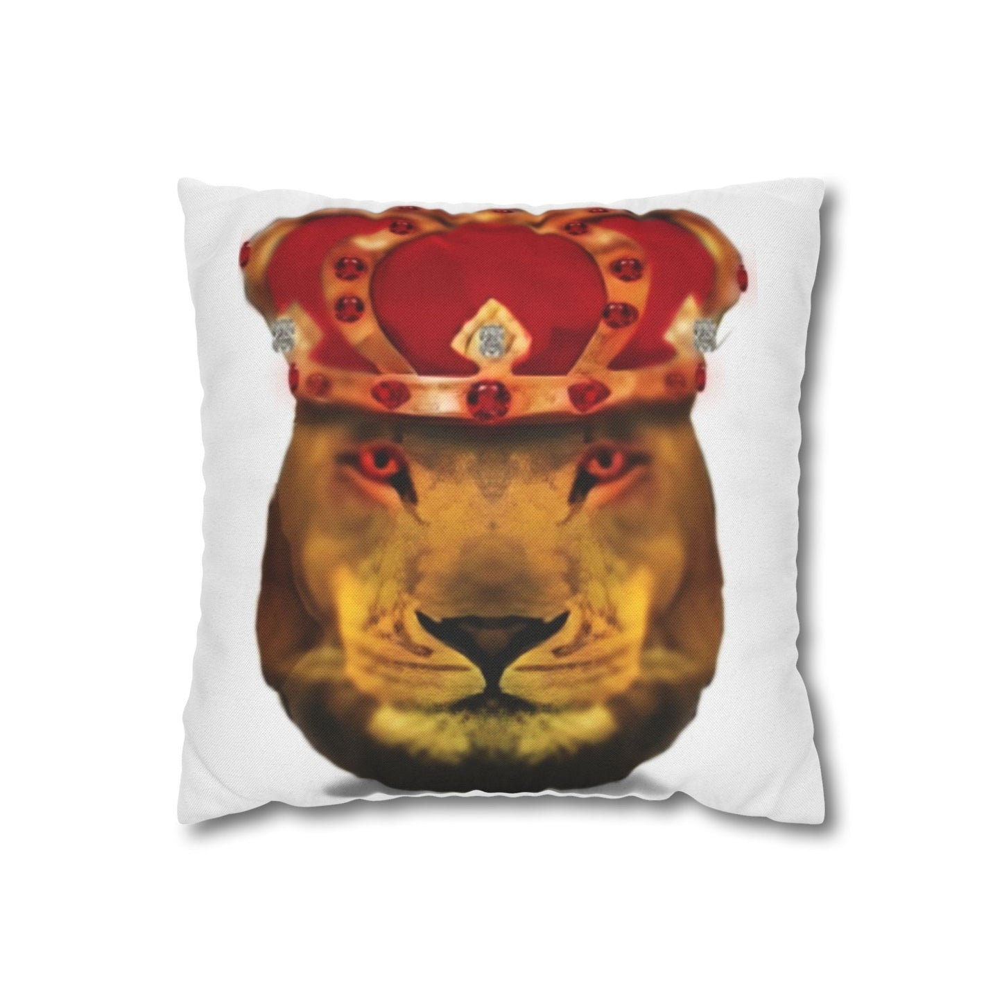 Regal Lion Crowned Pillowcase - Stylish Home Decor for Animal Lovers