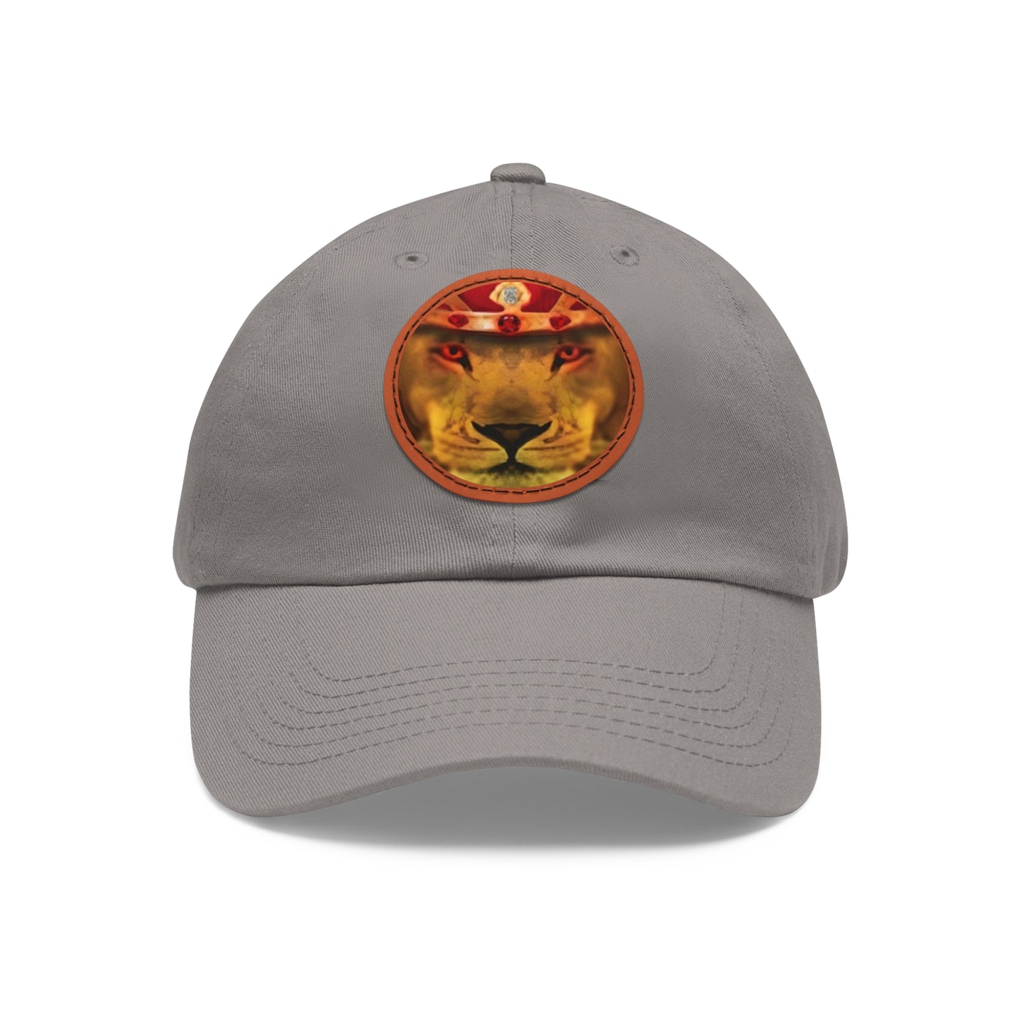 Dad Hat with Leather Patch (Round)