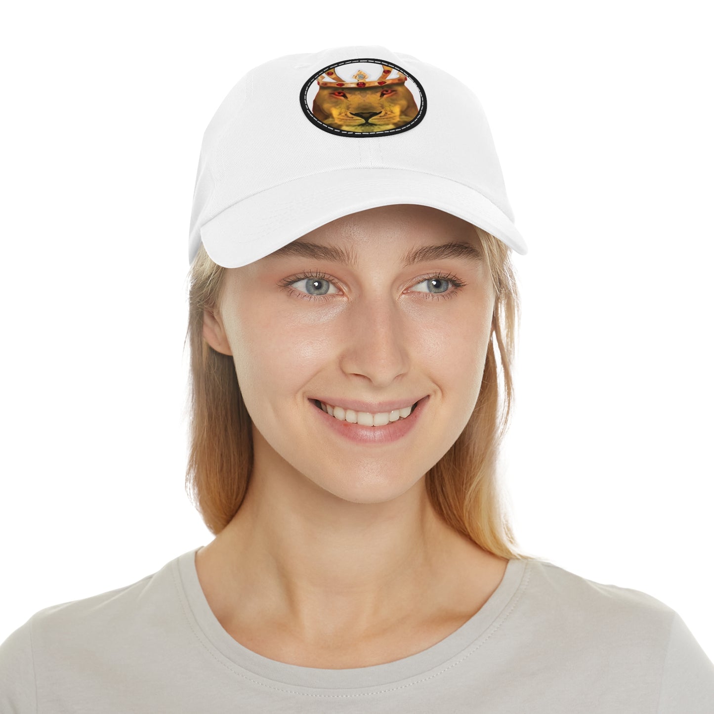 Copy of Dad Hat with Leather Patch (Round)