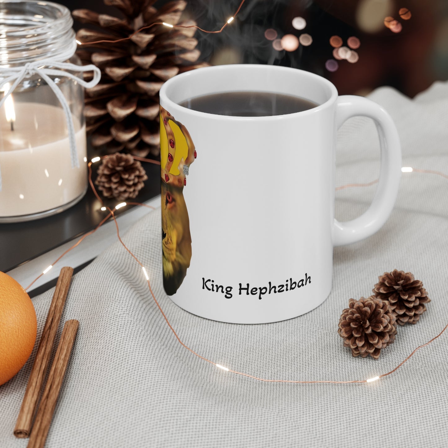 Mug Lion with Red Eye Crown Design 11oz