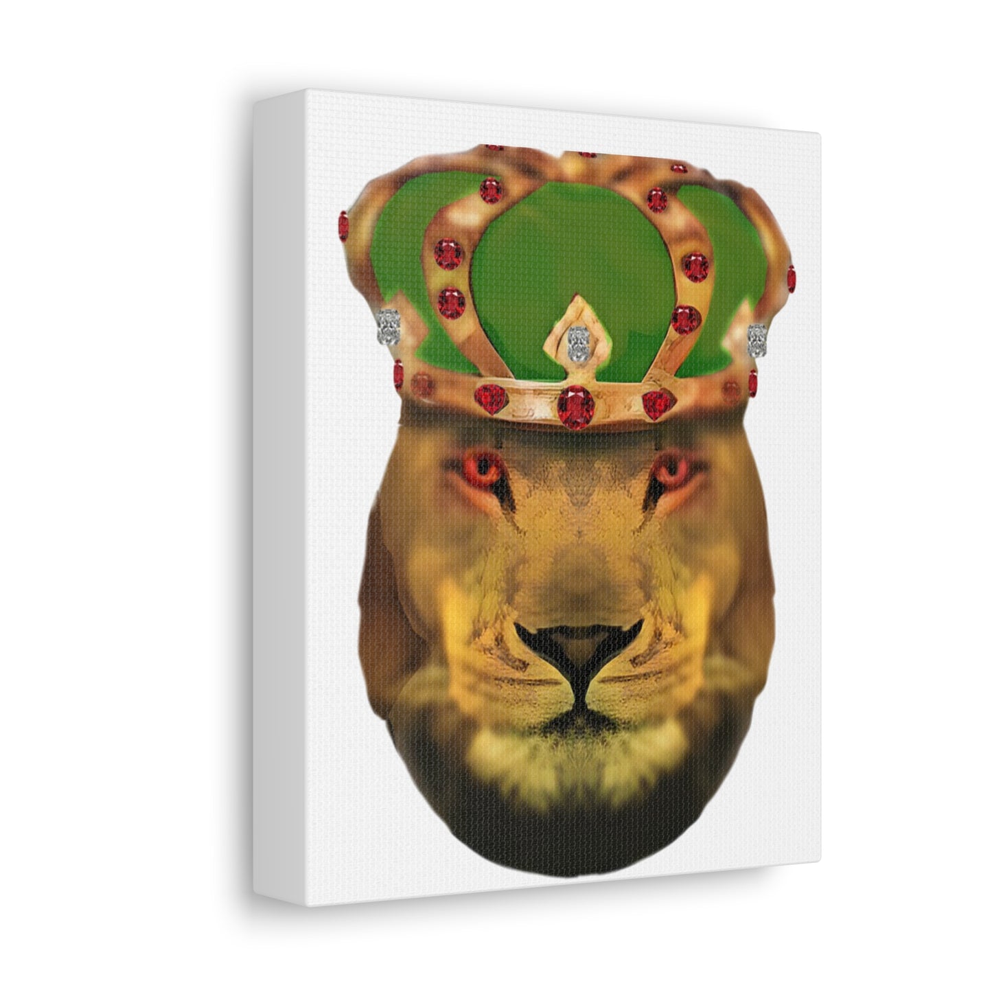 Majestic Lion Canvas Art - Royal Crown Wall Decor