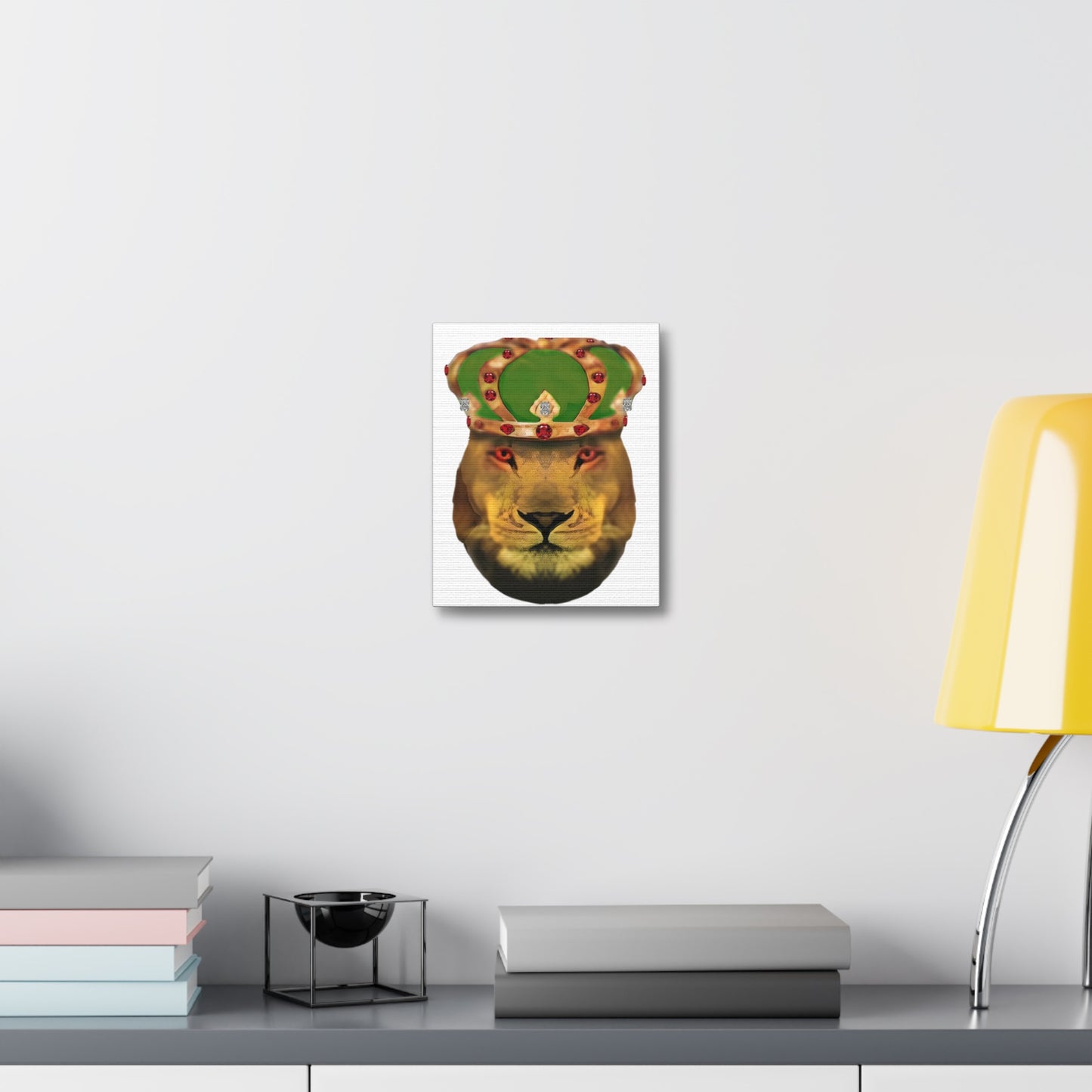 Majestic Lion Canvas Art - Royal Crown Wall Decor