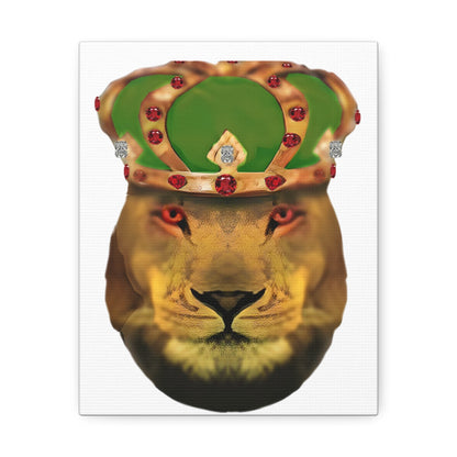 Majestic Lion Canvas Art - Royal Crown Wall Decor